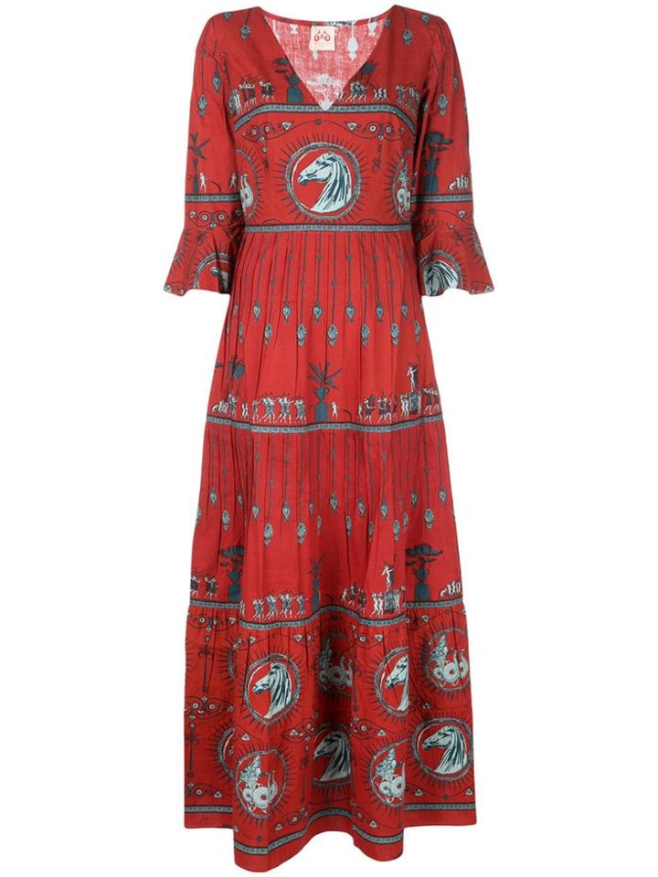 Le Sirenuse Julia Diefenbach-print Maxi Dress - Red