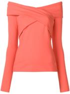 Emilio Pucci Crossover Bardot Fitted Top - Orange