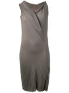 Rick Owens Lilies Draped Asymmetric Dress, Women's, Size: 42, Grey, Cotton/polyamide/viscose