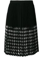 Msgm Houndstooth Pleated Skirt - Black