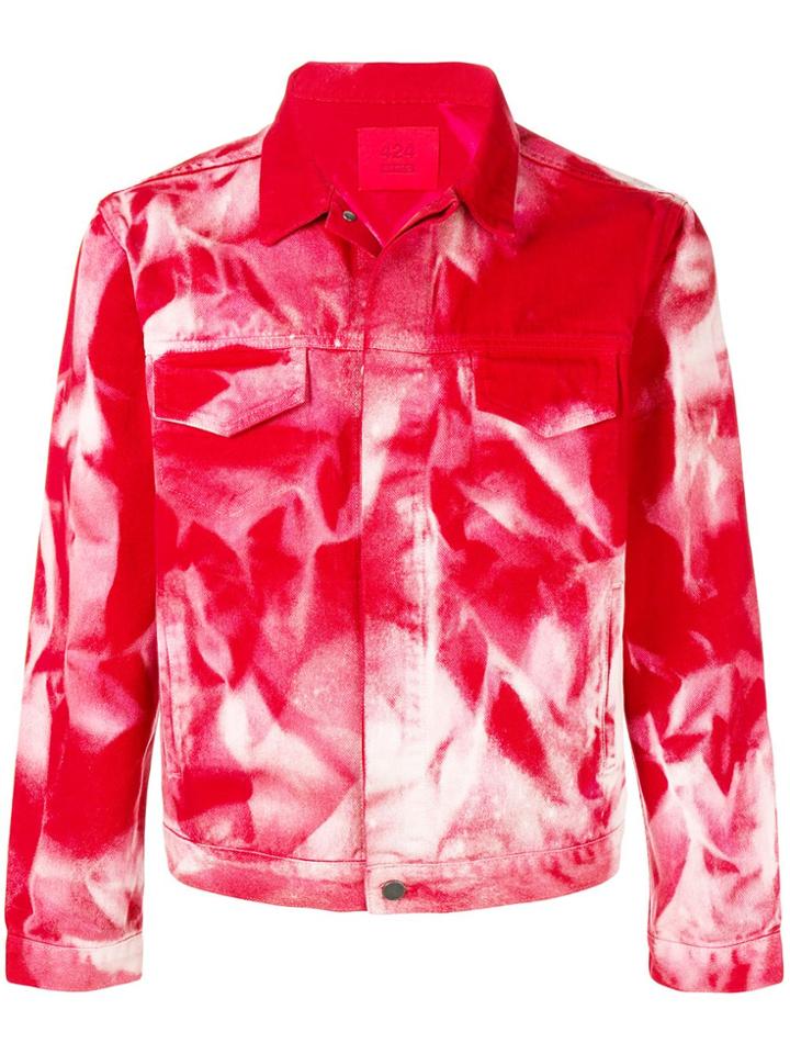 424 Tie-dye Denim Jacket - Red