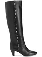 Via Roma 15 Heeled Studded Riding Boots - Black