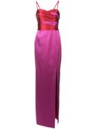 Marchesa Notte Colour-block Column Gown - Pink & Purple