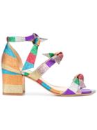 Alexandre Birman Tri-strap Striped Sandals - Multicolour