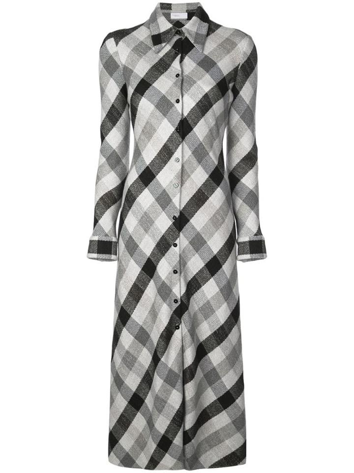 Rosetta Getty Check Print Shirt Dress - Grey