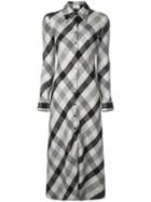Rosetta Getty Check Print Shirt Dress - Grey