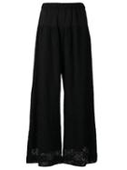 G.v.g.v. Wide Leg Trousers, Women's, Size: 36, Black, Cotton/nylon