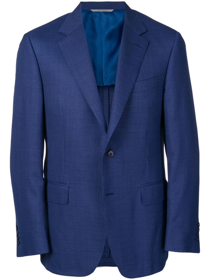 Canali Two Button Blazer Jacket - Blue