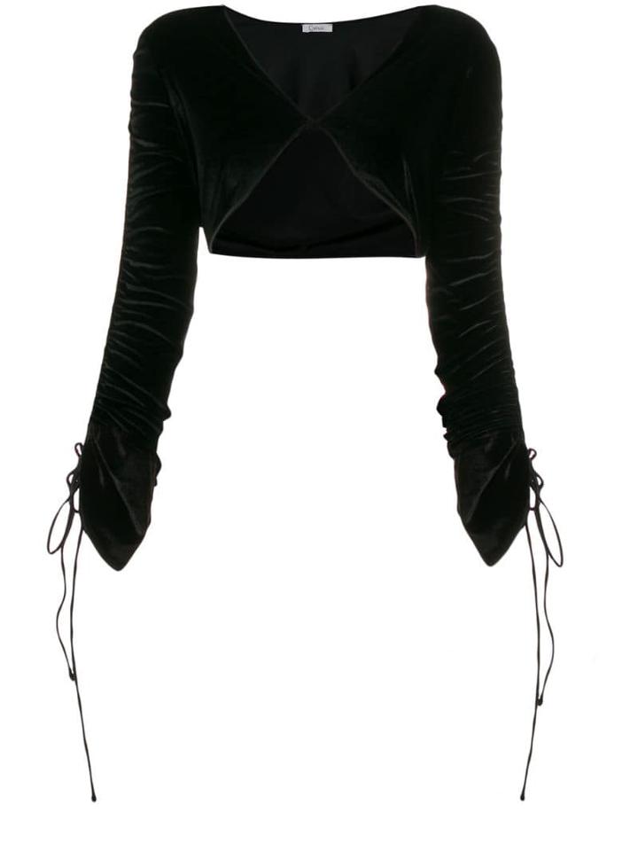 Oseree String Tied Bolero Jacket - Black