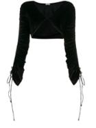 Oseree String Tied Bolero Jacket - Black