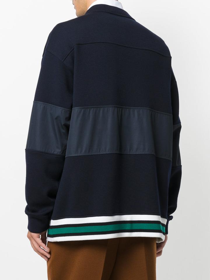 Marni - Stripe Insert Sweater - Men - Cotton/polyamide/virgin Wool - 48, Blue, Cotton/polyamide/virgin Wool