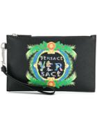 Versace Beverly Palm Print Pouch - Black