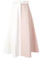 Lee Mathews High Waisted Long Skirt - White