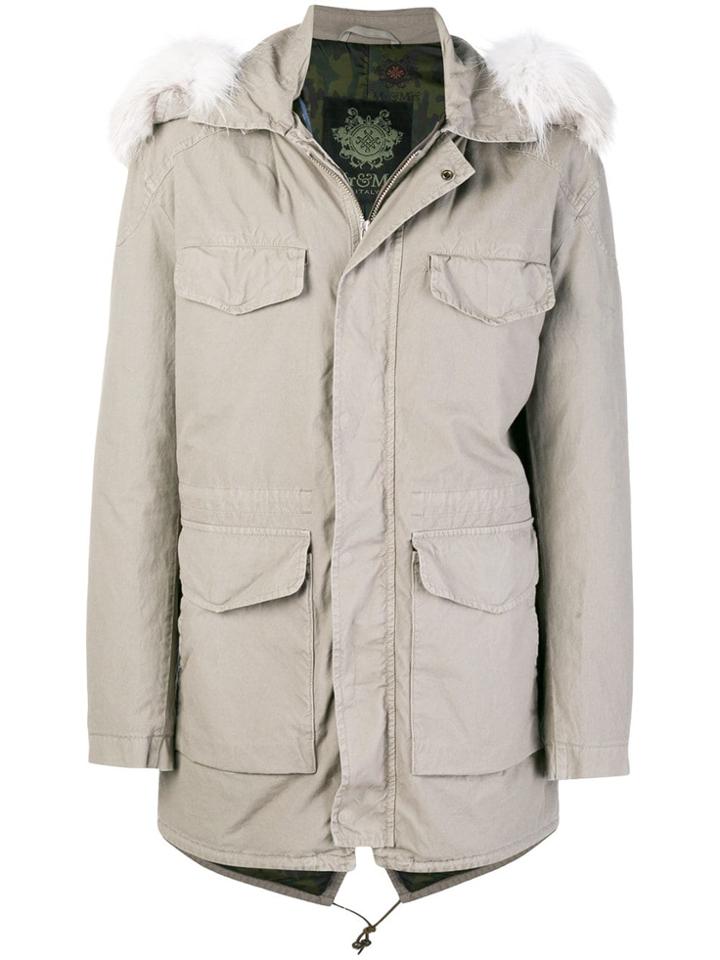 Mr & Mrs Italy Fur-trimmed Parka - Grey