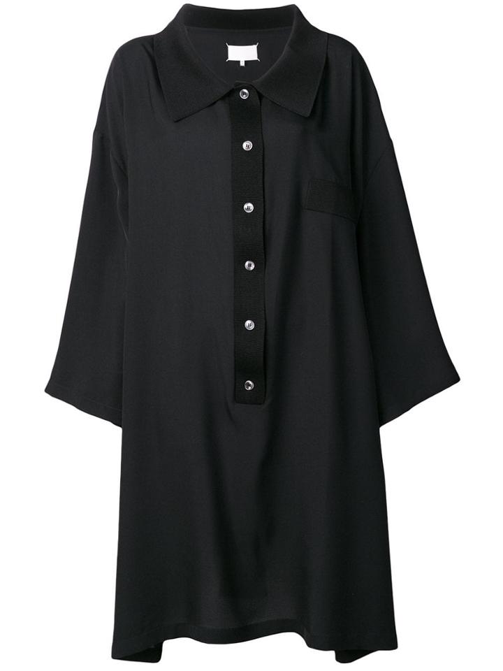 Maison Margiela Collared Oversized Blouse - Black