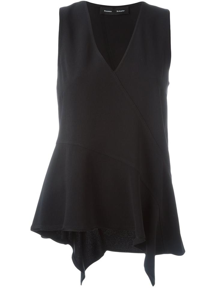 Proenza Schouler Draped Tank Top, Women's, Size: 10, Black, Acetate/viscose
