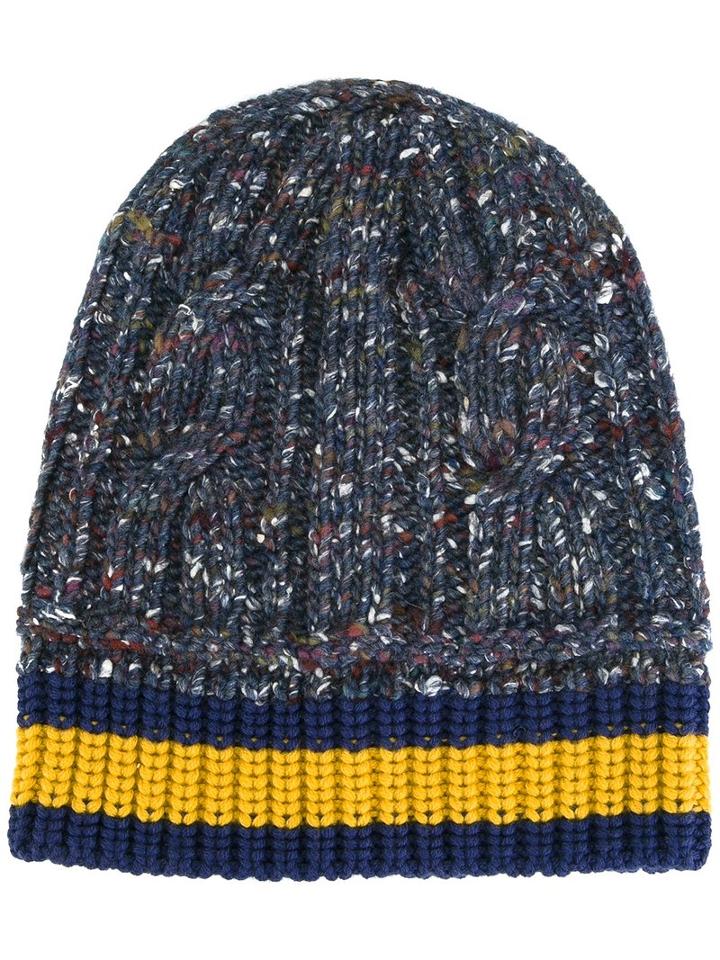 Gucci Web Trim Beanie, Size: Medium, Blue, Silk/wool/alpaca