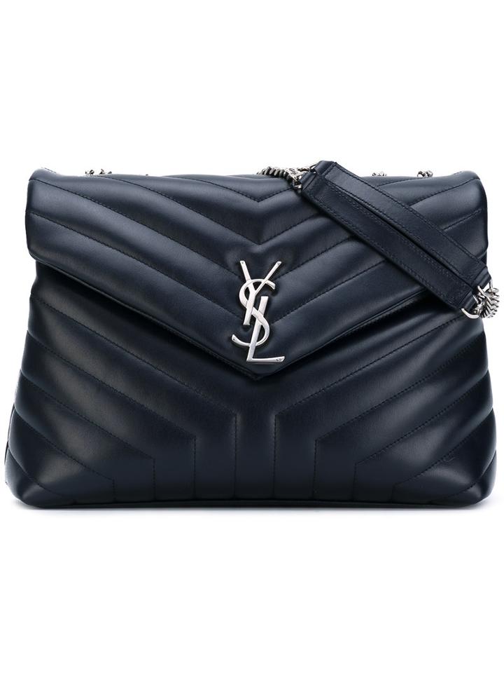 Saint Laurent - Large 'collège' Monogram Bag - Women - Calf Leather/metal (other) - One Size, Blue, Calf Leather/metal (other)