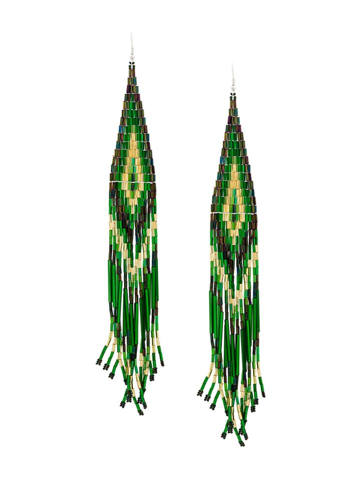 Jessie Western Long Beaded Earrings - Multicolour