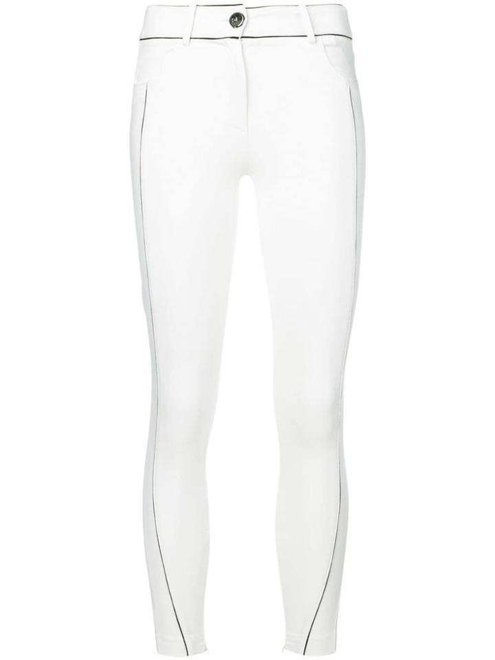 Elisabetta Franchi Contrast Piped Skinny Trousers - White