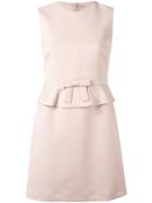 Red Valentino Pleated Trim Dress, Women's, Size: 40, Pink/purple, Cotton/viscose/acetate/polyester