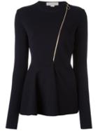 Stella Mccartney Zip Detail Knitted Top, Women's, Size: 40, Blue, Polyamide/spandex/elastane/wool