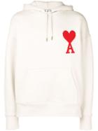 Ami Alexandre Mattiussi Hoodie With Big Ami Coeur Patch - White