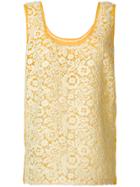 Miu Miu Two-tone Lace Top - Yellow & Orange