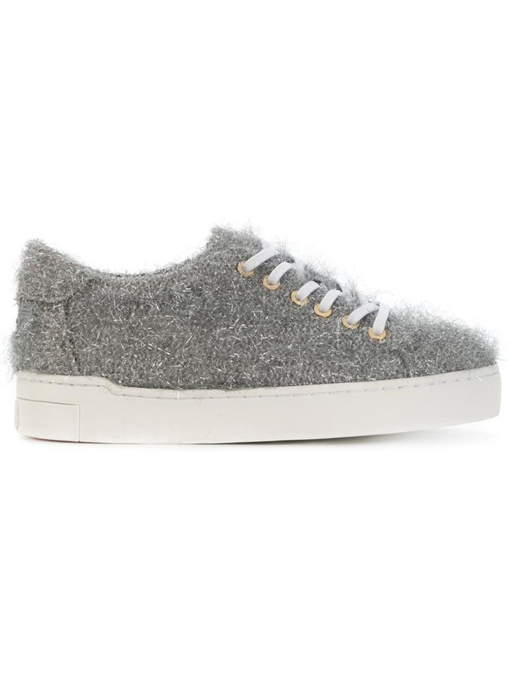 Suecomma Bonnie Lace-up Tinsel Sneakers - Grey