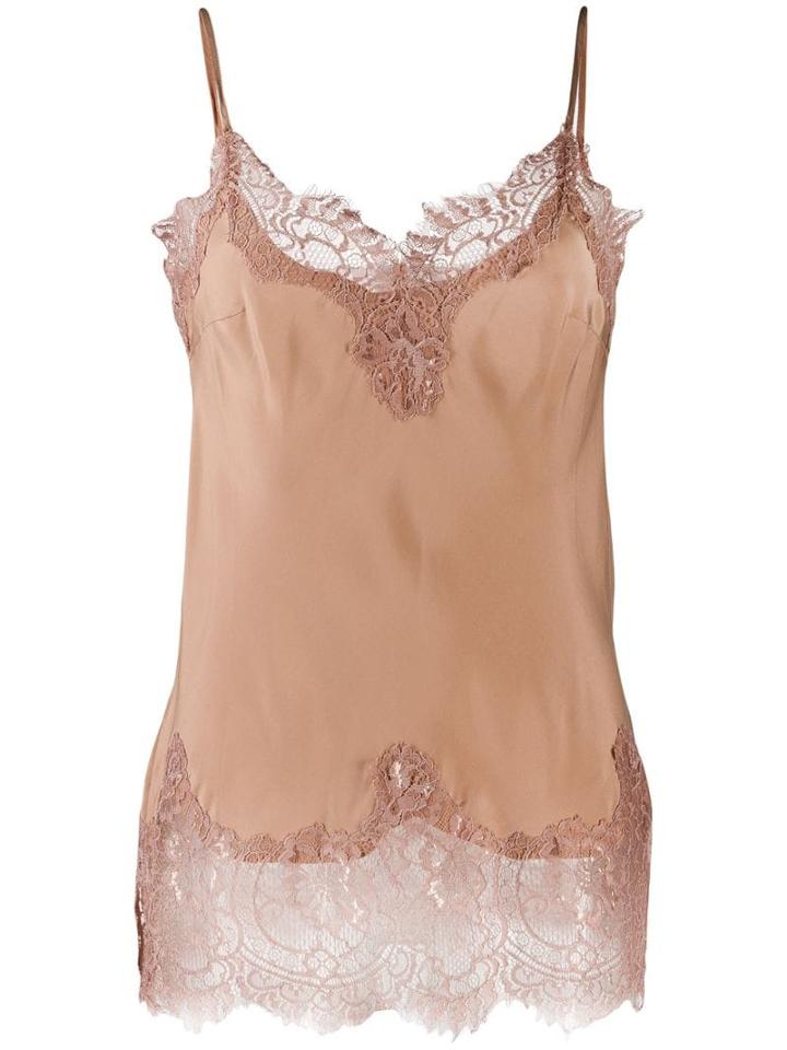 Gold Hawk Sleeveless Lace Detail Top - Neutrals