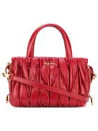 Miu Miu Pleated Mini Tote Bag - Red