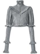 Dilara Findikoglu Ruffled Zip Jacket - Metallic