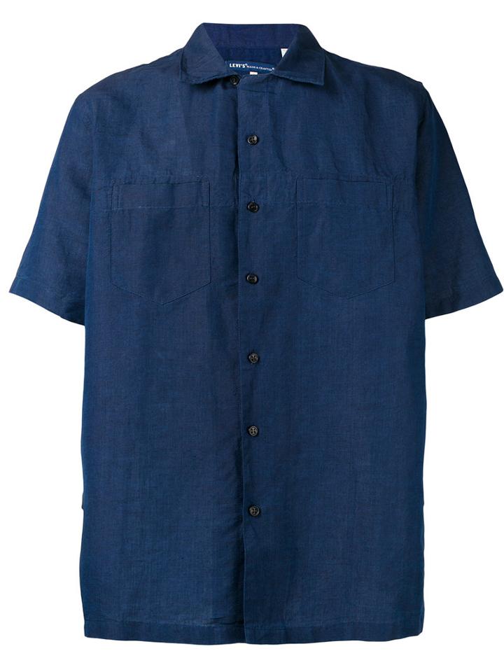 Levi's: Made & Crafted Short Sleeve Shirt, Adult Unisex, Size: 1, Blue, Cotton/linen/flax