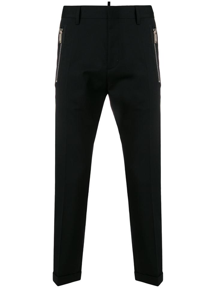 Dsquared2 Zipped Tailored Trousers - Black