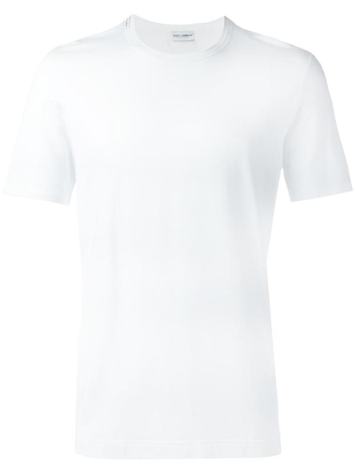 Dolce & Gabbana Underwear Crew Neck T-shirt, Men's, Size: 3, White, Cotton/modal/spandex/elastane