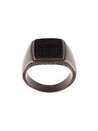 Nialaya Jewelry Embellished Signet Ring - Black