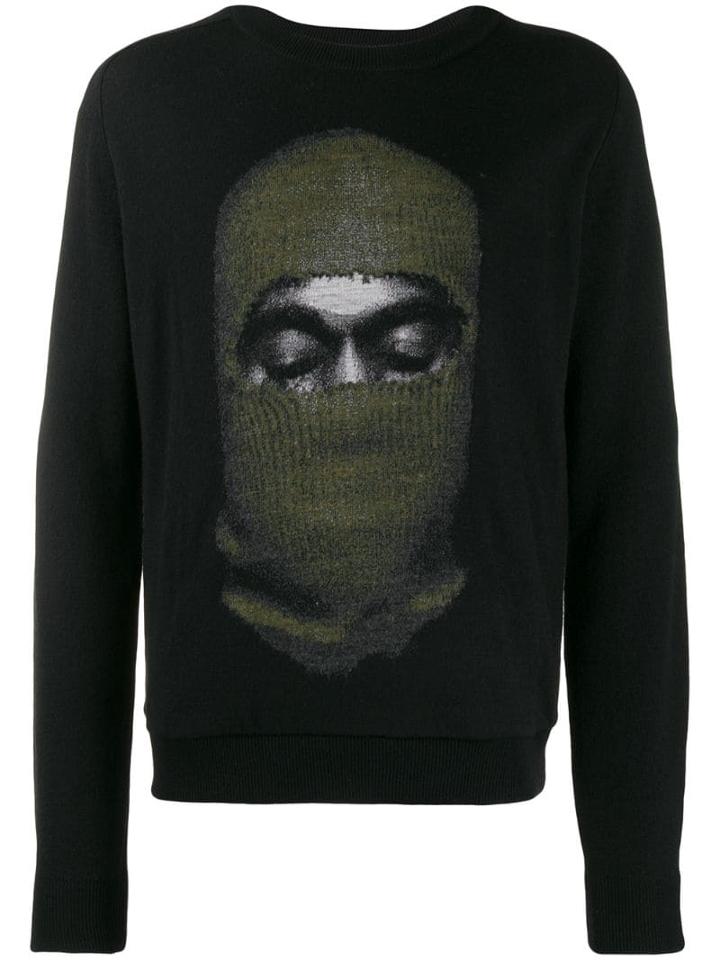 Ih Nom Uh Nit Balaclava Print Sweater - Black