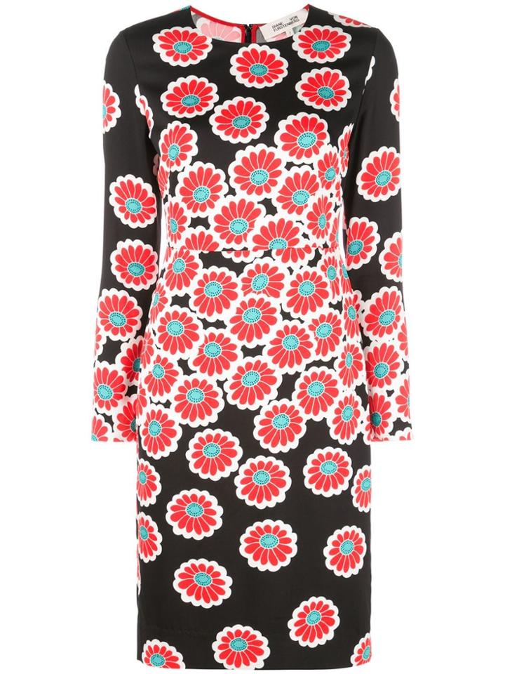 Dvf Diane Von Furstenberg Kimono Blossom Print Dress - Black