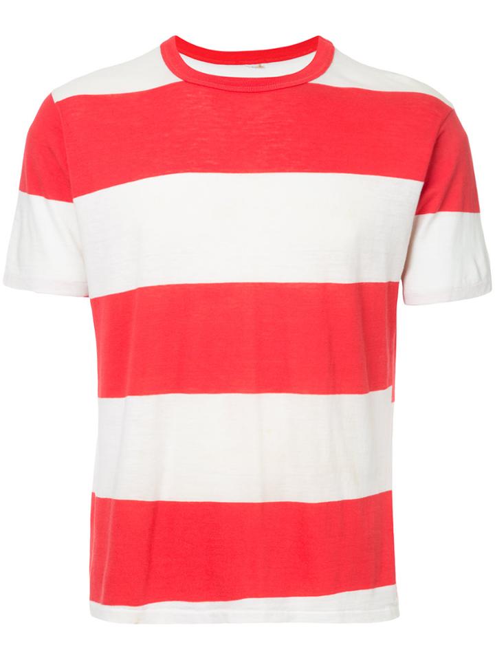Fake Alpha Vintage 1970s Wide Striped T-shirt - White
