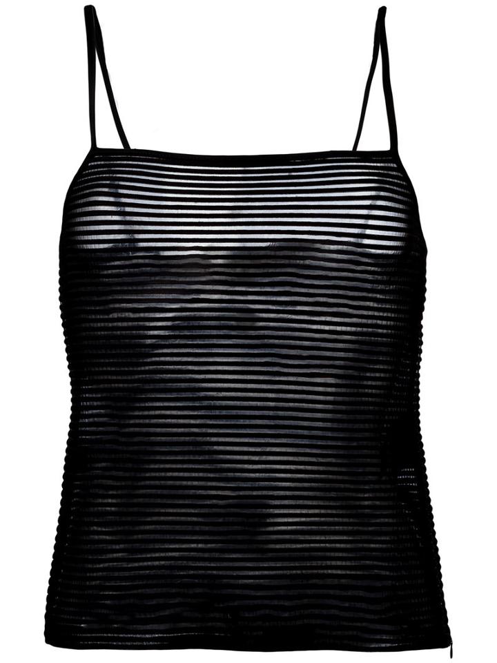 Armani Collezioni Scoop Neck Top, Women's, Size: 42, Black, Polyamide/spandex/elastane