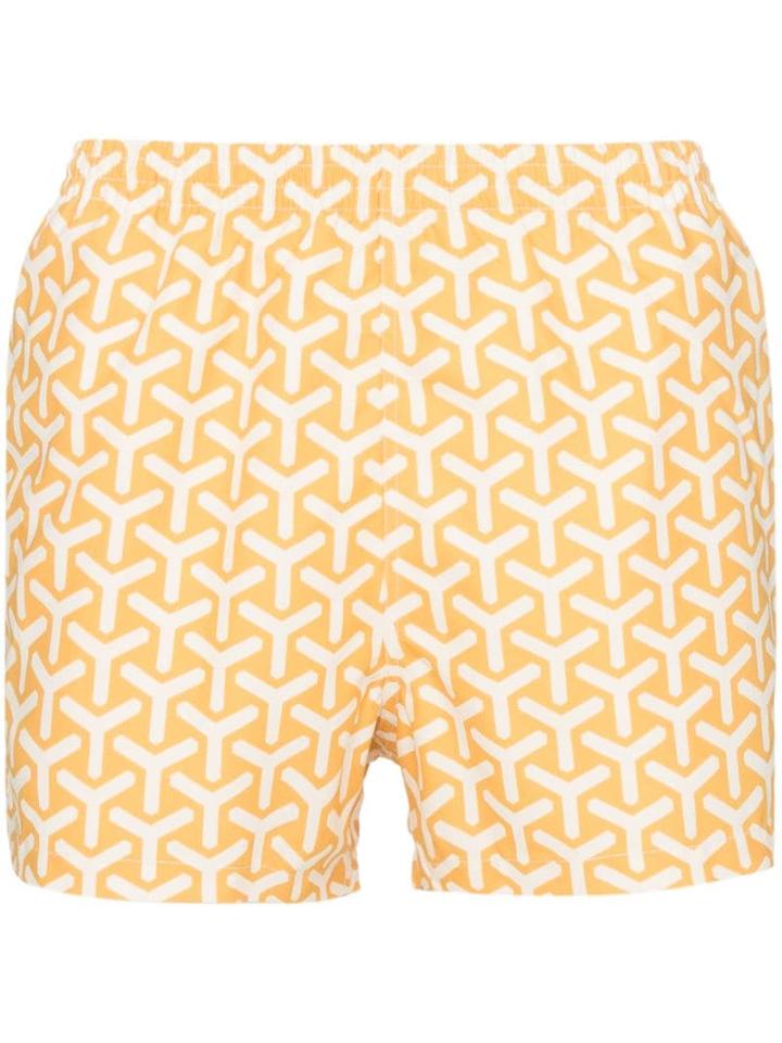 Timo Trunks Geometric Print Swim Shorts - Yellow