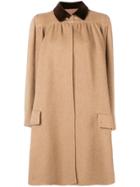 Valentino Vintage 1970's Draped Flared Coat - Neutrals