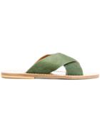 Solange Crossover Strap Sandals - Green