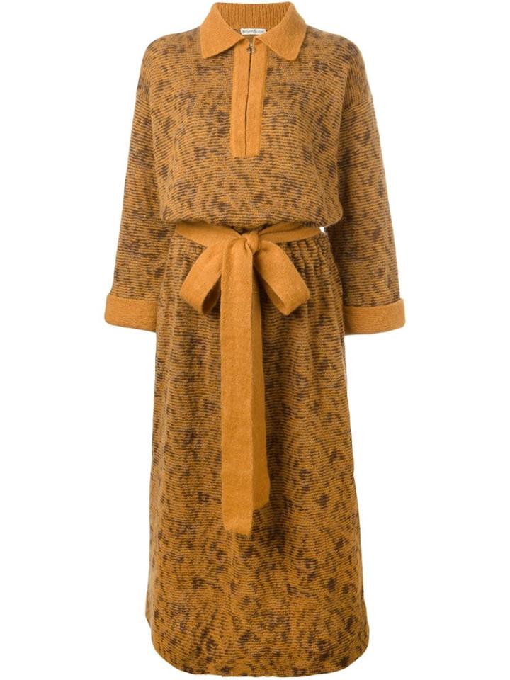 Yves Saint Laurent Vintage Belted Sweater Dress - Yellow & Orange