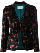 L'autre Chose Printed Velvet Blazer - Multicolour