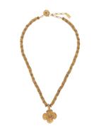Yves Saint Laurent Pre-owned Flower Pendant Necklace - Gold