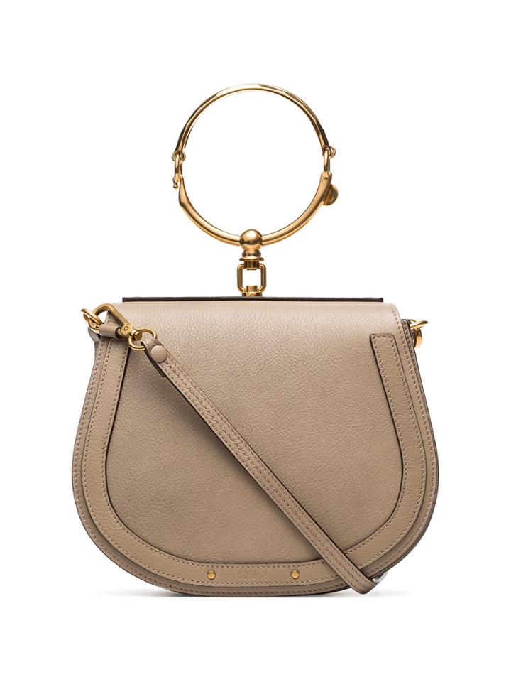 Chloé Grey Nile Leather Shoulder Bag - Nude & Neutrals
