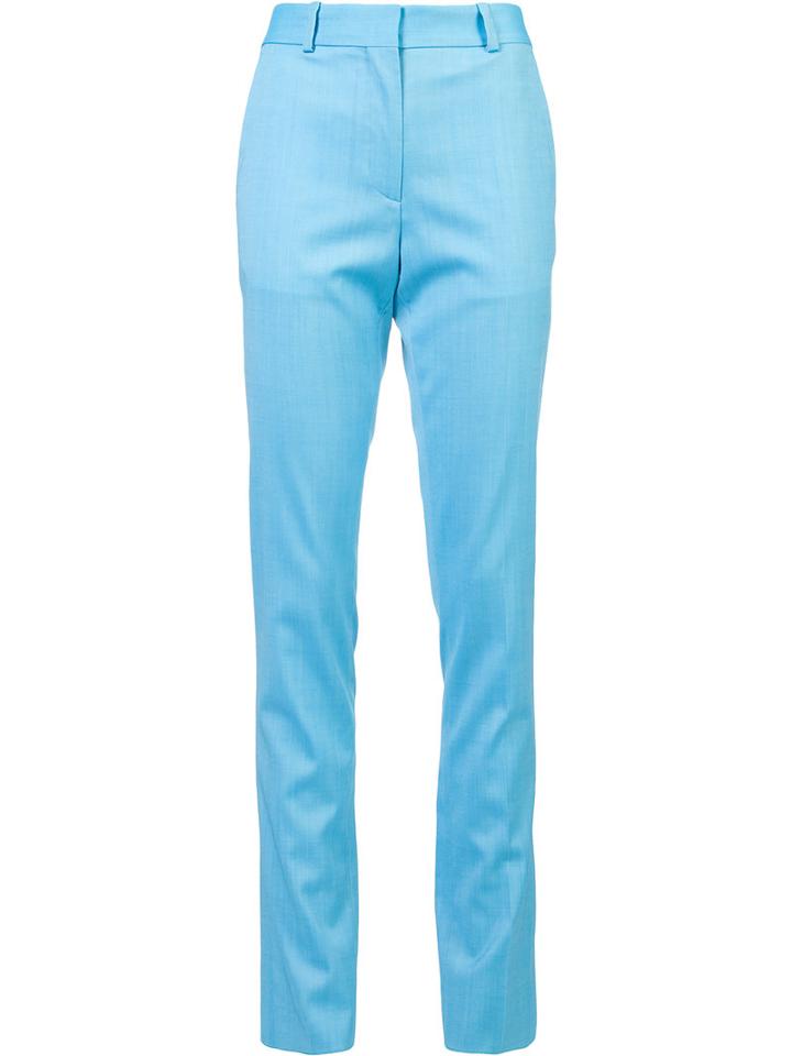 Victoria Beckham Slim-fit Trousers, Size: 8, Blue, Wool