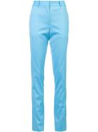 Victoria Beckham Slim-fit Trousers, Size: 8, Blue, Wool