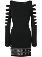 Philipp Plein Cut Out Sleeve Dress - Black